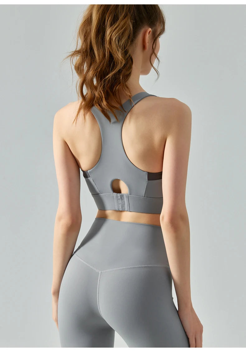 Everlooms FlexHollow Seamless Yoga Vest - Slate Gray, S