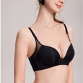 V-neck Shape Seamless Bra - Black, 32