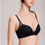 V-neck Shape Seamless Bra - Black, 32