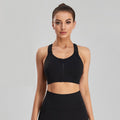 Everlooms PowerZip Lumber-Support Sports Bra - Black, S