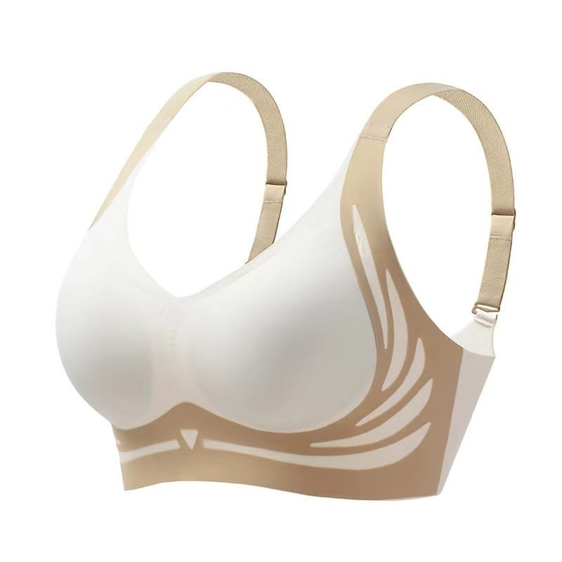 Everlooms BreezeFit Wireless Bra - White/Tan, 36